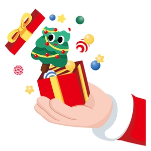 Christmas window static stickers featuring cute cartoon tree and festive gift box