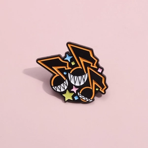 Broche créative en émail pour vêtements motif note de musique style anime