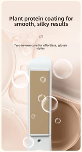 Detail view of the ceramic heating plate with plant protein coating on hair straightener