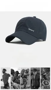 Détail d'une casquette de sport à séchage rapide avec tissu respirant et broderie Sport