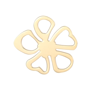 Polished gold hollow four-leaf clover pendant made of durable stainless steel