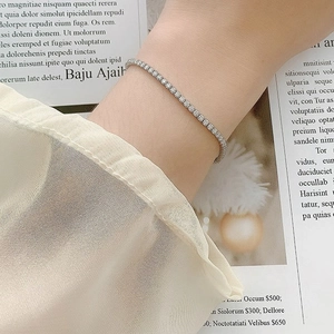 Elegant silver S925 sterling silver moissanite tennis bracelet for women lifestyle view