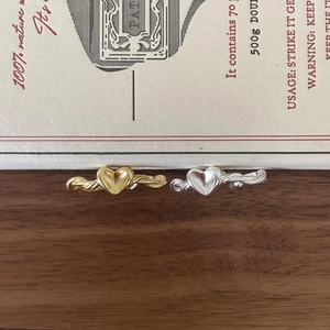 925 sterling silver heart-shaped twisted rope ring in gold and silver finish