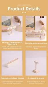 Detailed views of luxury PU jewelry display stands for necklaces, rings and bracelets