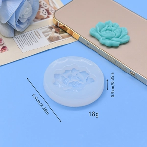 Camellia flower silicone mold for DIY cake baking with white flexible texture