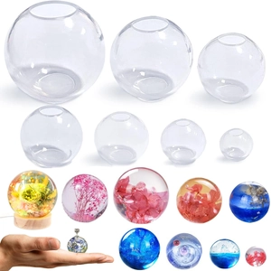 Kugel Silikonform Hochtransparent Rund Harz Gussform Nahtlos Für DIY Schmuck Blumen Nachtlicht Ornamente