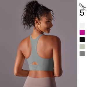 Soutien-Gorge de Sport Dos Nageur Sans Couture Maintien Élevé Top Fitness Yoga Rembourré Avec Fermoir Dos Vêtements de Sport Respirants