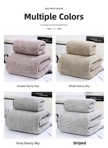 Multiple colors of thick bamboo fiber coral fleece towel and bath towel gift sets