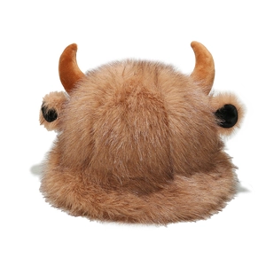 Chapeau Bob En Fausse Fourrure Avec Cornes Pour Femmes Bonnet En Peluche Épais Et Chaud Avec Oreilles Hiver Coupe-vent