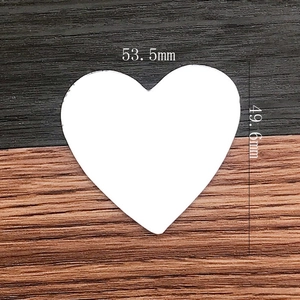 Heart-shaped glass mirror lens for DIY jewelry making with dimensions 53.5mm x 49.6mm