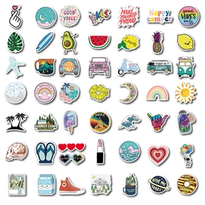 100pcs waterproof VSCO stickers with colorful cartoon and inspirational travel designs