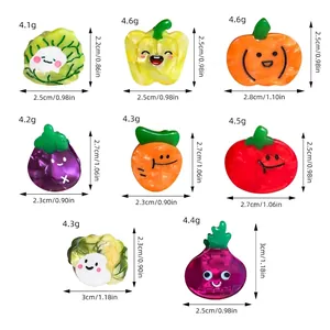 Cute fruit and vegetable acetate hair clips with detailed size and weight specifications