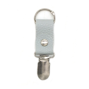 Light blue PU leather hat clip for travel bag, multifunctional portable magnetic metal holder