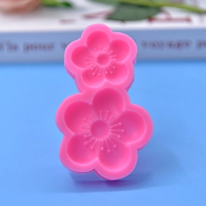 Pink double floral silicone mold for baking DIY mousse cakes and chocolate cookies