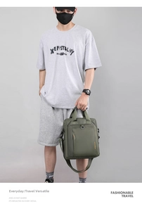 Olive green tactical crossbody bag with durable straps and functional front zipper