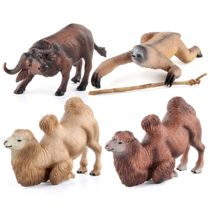 Solid Plastic Simulation Animal Models Realistic Buffalo Camel Sloth Wildlife Figures For Learning Desk Decor Ornaments