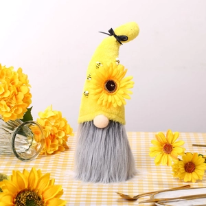 Gnomo di peluche festa delle api con girasole e cappello giallo decorazione casa