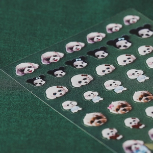 3D Embossed Nail Art Stickers Self Adhesive Cartoon Dog Puppy Poodle Design DIY Manicure Decoration Cute Pet Pattern