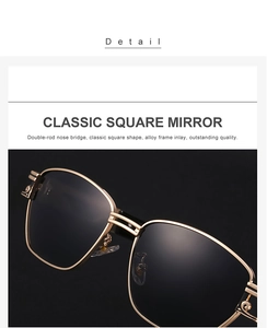 Macro detail of gold alloy frame and double bridge on steampunk square sunglasses