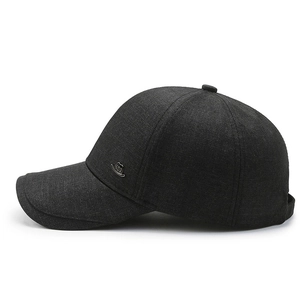 Men's dark gray baseball cap with subtle texture and metal buckle for outdoor sun protection