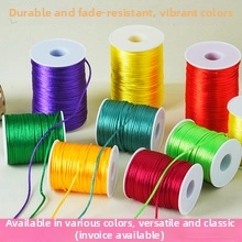Colorful DIY satin cords on spools for handmade jewelry and Chinese knots