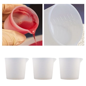 Silikon Messbecher Mit Skala Adlermaul Auslauf Für DIY Harz Handwerk Epoxidkleber Werkzeuge Transparent Flexibel