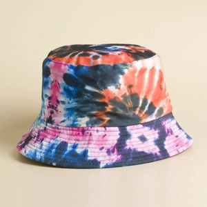Wendbarer Tie-Dye Fischerhut mit buntem Wirbelmuster für den Sonnenschutz im Freien
