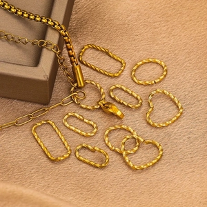 Golden twisted open rings in heart and circle shapes for DIY jewelry making supplies