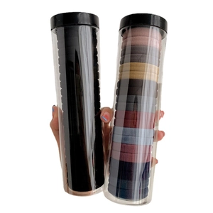 Set of 20 high-elastic seamless hair ties in clear jars, black and multicolor options