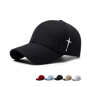 Baseball Cap Side Cross Embroidery Curved Brim Polyester Breathable Casual Sport Hat For Men Women
