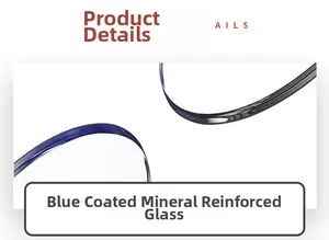 Detailed macro view of blue film coated mineral glass for mechanical watch crystal