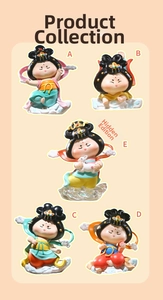 Detailed collection of five Dunhuang flying fairy figurines with special hidden edition