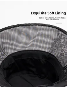 Detail of breathable mesh lining and soft cotton sweatband for the satin sun hat