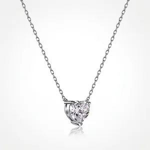 925 Sterling Silver Heart Pendant Necklace Delicate Small Zirconia Choker Necklace For Women Elegant Fashion Jewelry Gift