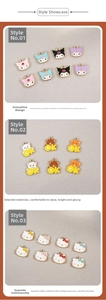 Détails de pendentifs colorés en alliage avec des motifs de personnages de dessins animés