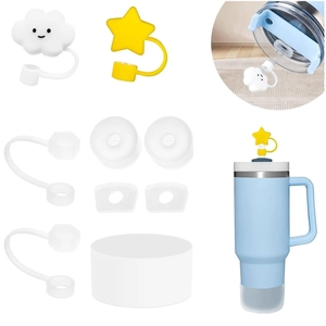 Set accessori per tumbler in silicone copri-cannuccia tappi a prova di perdite fondo