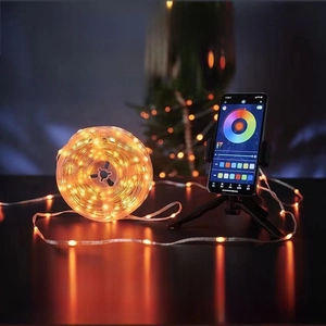 Smart LED string lights featuring RGBIC point control and APP-synced dynamic lighting modes