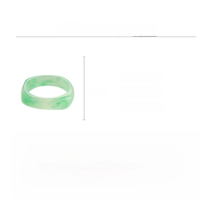 Detail view of light green resin bangle with jade-like texture and 8cm dimensions