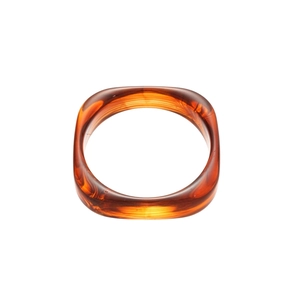 Stylish amber resin acrylic chunky leopard print bangle bracelet with square geometric design