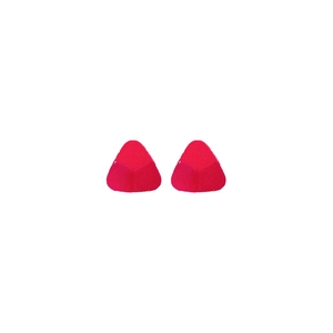 Boucles d'oreilles triangulaires rouge rose avec design géométrique 3D facetté pour femme