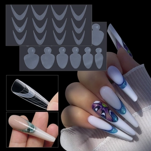 Nail Dual Forms French Tip Guide Stickers For Extension Reusable Silicone Manicure Tools Transparent Flexible Professional