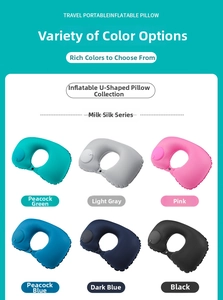 U-shaped travel neck pillows in milk silk fabric available in six diverse colors