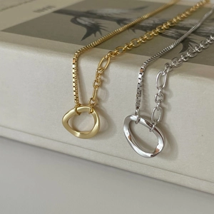 Minimalist 925 sterling silver box chain necklaces in gold and silver finishes