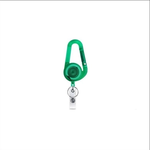 Uittrekbare badgehouder met karabijnhaak, groene draagbare kaarthouder voor dagelijks gebruik.