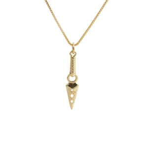 Hip hop style gold kunai dagger pendant necklace on box chain for men fashion jewelry