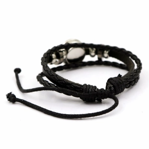 Taylor Swift TTPD black multilayer braided leather bracelet with metal accents