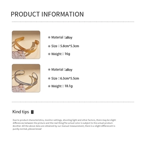 Detailed product specifications for cross geometric alloy bangles in gold and silver