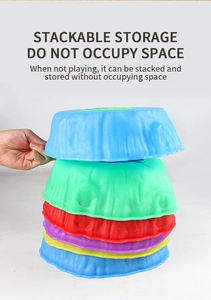 Detail of colorful stackable stepping stones for kids balance and sensory training