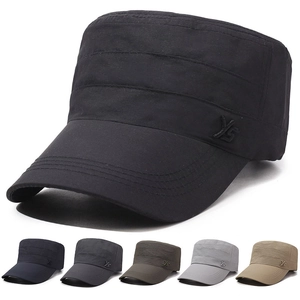 Men Women Cadet Cap Quick Drying Polyester Flat Top Military Hat Sun Protection Breathable Outdoor Hiking Fishing Adjustable