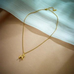 Collana alla moda in acciaio inossidabile dorato 18 carati con ciondolo a cane palloncino